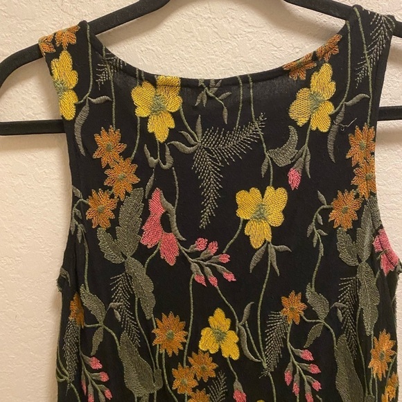 Anthropologie Meadow Rue Cartagena Black Floral Embroidered Size XS - Picture 7 of 9